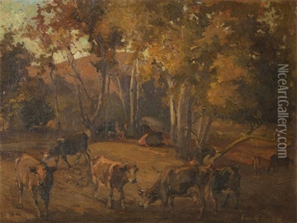 Autumn Pastoral Oil Painting - Franz Arthur Bischoff