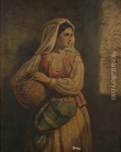 The Water Carrier Oil Painting - Thomas Kent Pelham