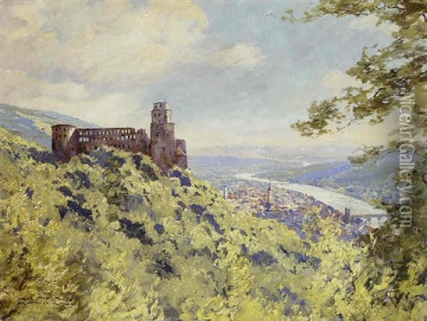 Heidelberger Schloss Oil Painting - Hans Maurus