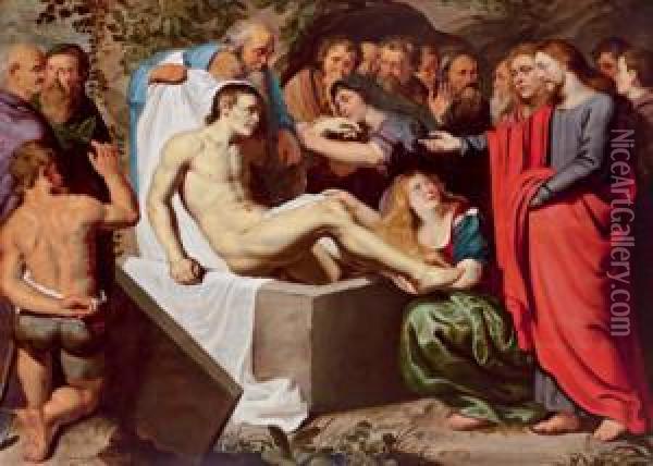 La Risurrezione Di Lazzaro Oil Painting - Pieter van Mol