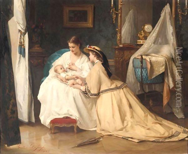 L'Aine Oil Painting - Gustave Leonhard de Jonghe