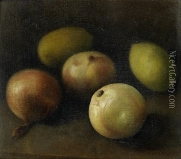 Onions And Lemons Oil Painting - Arthur Segal