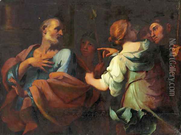 The Denial of Saint Peter Oil Painting - Giovanni Domenico Cerrini