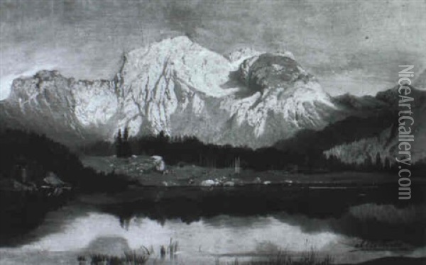 Blick Auf Den Gosausee Mit Dachsteingebirge Oil Painting - Karl Millner