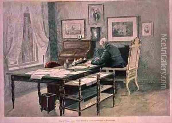 Prince Bismarck in his study at Friedrichsruh Oil Painting - Henriette Deppermann