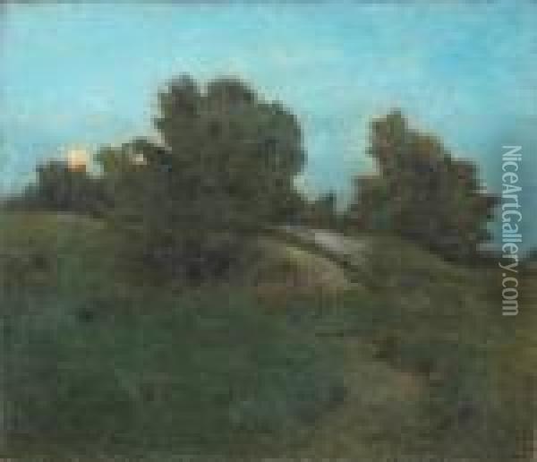 Twilight In A Pastoral Landscape Oil Painting - Julian Alden Weir