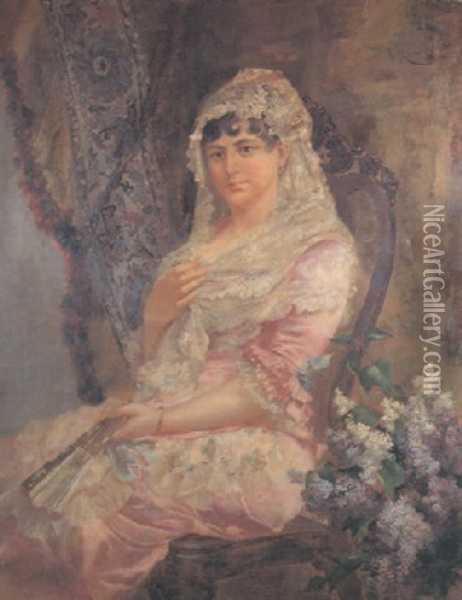 Retrato De Dama Oil Painting - Francisco Masriera Manovens