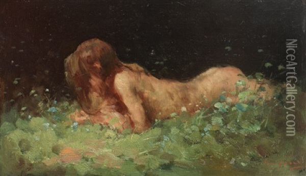 Nymph In The Grass Oil Painting - Nicolae Grigorescu