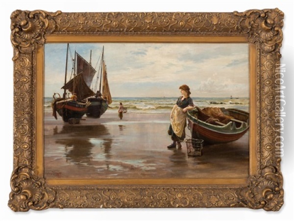 Fisherwoman Oil Painting - Francis Sydney Muschamp