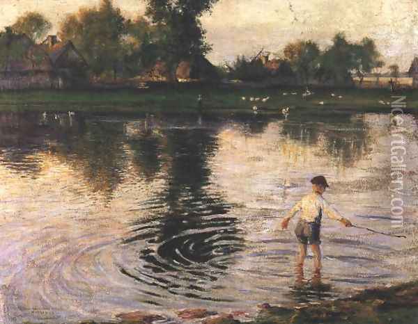Mokra Wies (Wet Village) Oil Painting - Wladyslaw Podkowinski