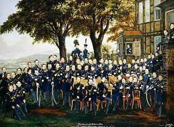 The Kassel Citzens Guard 1851 Oil Painting - Georg Michael Mades