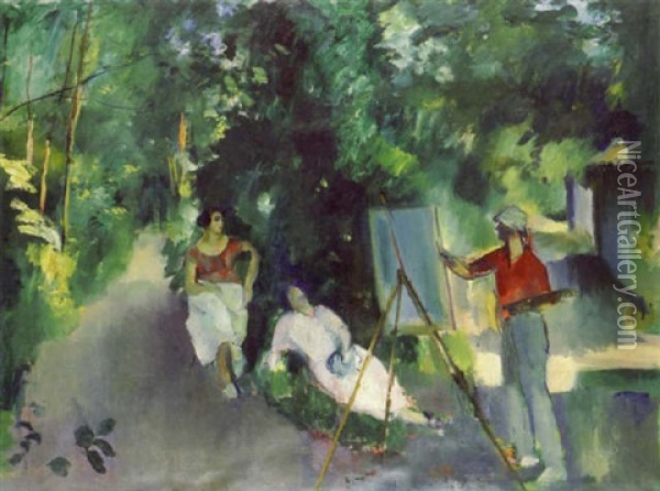 Apres-midi Dans Un Parc Oil Painting - Henri Ottmann