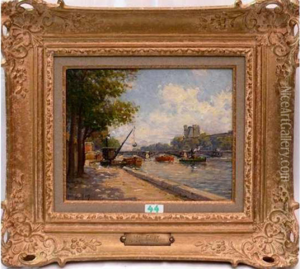 Le Pont Du Carrousel Oil Painting - Henri Malfroy