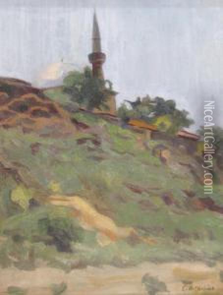 Landscape With Mosk Oil Painting - Constantin Artachino