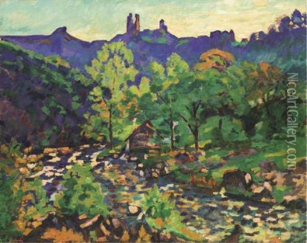 Les Ruines Du Chateau, Crozant Oil Painting - Armand Guillaumin
