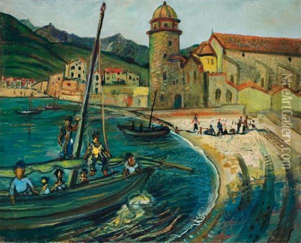 Collioure Oil Painting - Abraham Mintchine