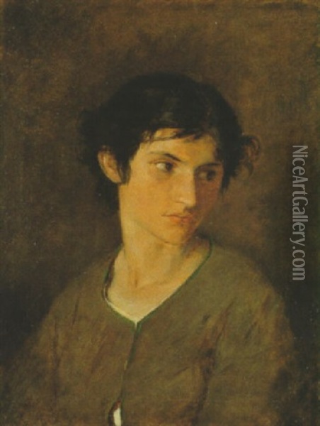 Bildnis Einer Jungen Frau Oil Painting - Anselm Friedrich Feuerbach