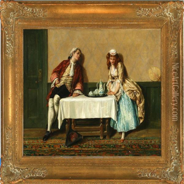 Gallant Scene Oil Painting - Alfred Walter Bayes