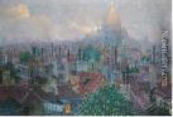 Blick Auf Sacre Coeur Von Montmartre (view Of Sacre Coeur From Montmartre) Oil Painting - Rudolf Quittner
