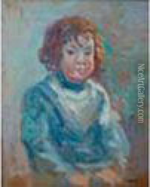 Portrait D Enfant Oil Painting - Maximilien Luce