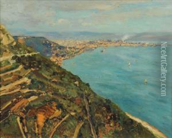 Veduta Di Trieste Oil Painting - Ugo Flumiani