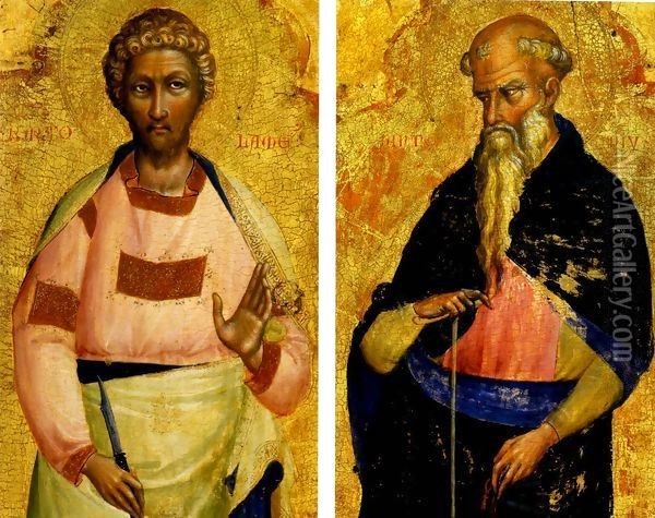 Saint Bartholomew and Saint Anthony the Abbot Oil Painting - Lorenzo Veneziano