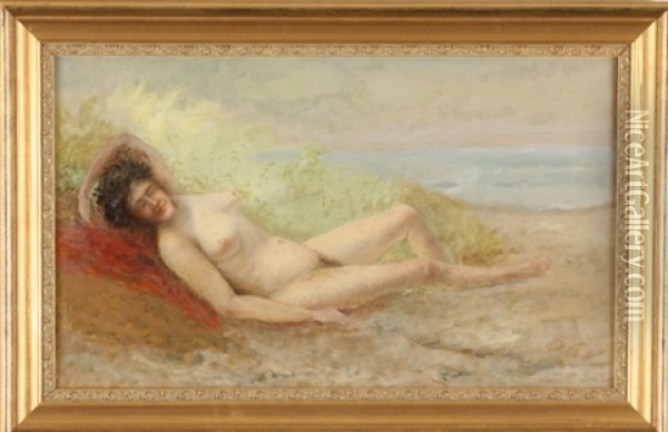 Reclining Nude, Griswold Beach Oil Painting - Albert Babb Insley