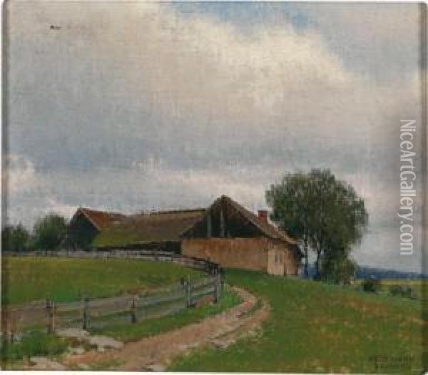 Bauernhaus Im Waldviertel Oil Painting - Ferdinand Brunner