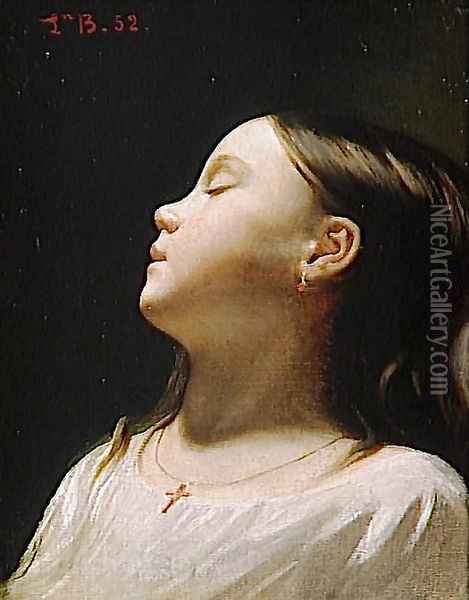 Girl asleep Oil Painting - Leon Bonnat