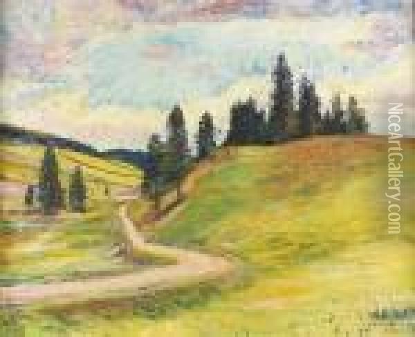 Paysage Dans Le Jura. Oil Painting - Charles L'Eplattenier