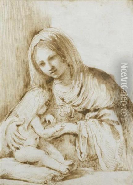 Madonna Mit Jesusknaben Oil Painting - Guercino