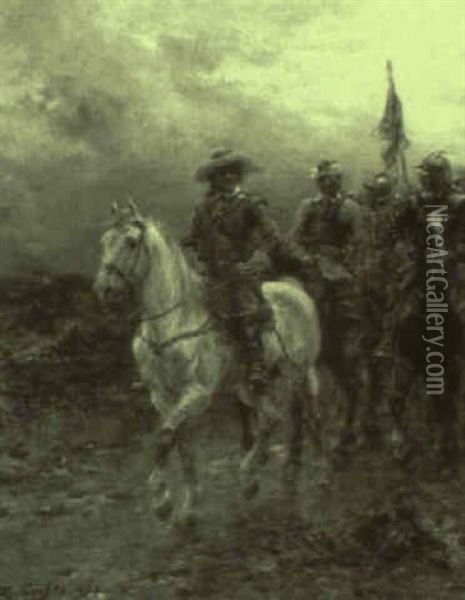Cavalryman Oil Painting - Ernest Crofts
