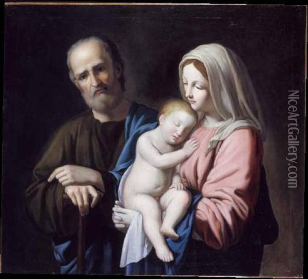 Madonna Con Il Bambino E San Giuseppe C Oil Painting - Giovanni Battista Salvi