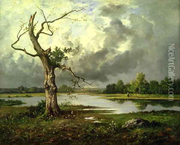 French River Landscape Oil Painting - Leon Richet
