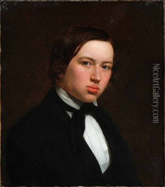 Portrait Of A Young Gentleman Oil Painting - L. A. Smith