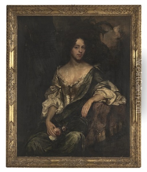 Portrait Of A Court Beauty, Possibly The Actress Nell Gwynn Oil Painting - Sir Peter Lely
