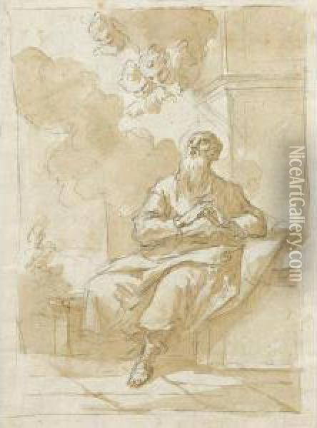 Santo In Preghiera Oil Painting - Giovanni Raggi