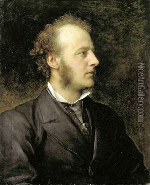 Portrait Of Sir John Everett Millais Oil Painting - George Frederick Watts