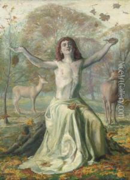 An Allegory Of Autumn Oil Painting - Joseph Riley Wilmer