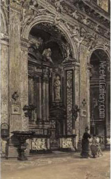 Interno Del Duomo Oil Painting - Arturo Ferrari