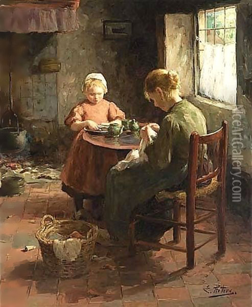 A Peaceful Moment Oil Painting - Evert Pieters