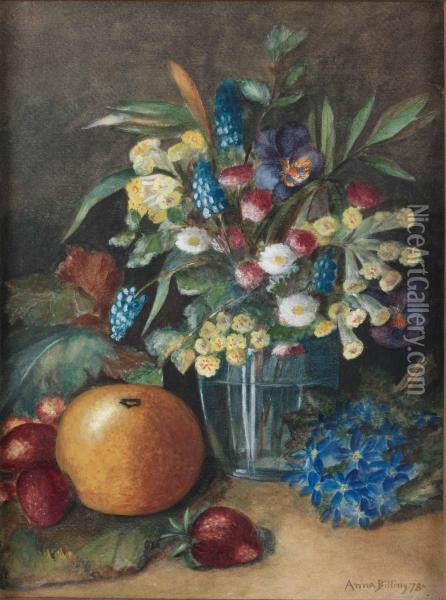 Stilleben Med Blommor Och Frukter Oil Painting - Anna Svenborg Billing