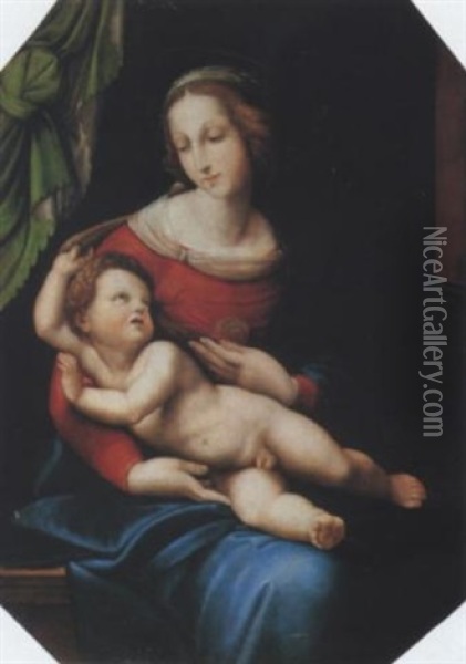 Madonna Con Bambino Oil Painting - Giovanni Francesco Penni