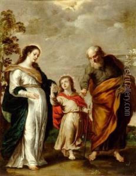 La Sainte Famille Oil Painting - Theodor Van Thulden