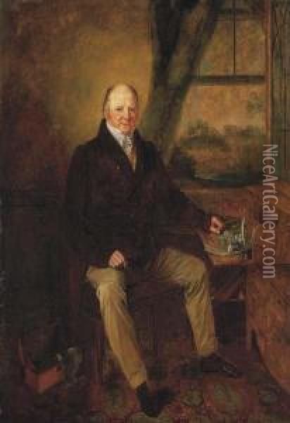Portrait Of Isaac Manning Oil Painting - Edmund Bristow