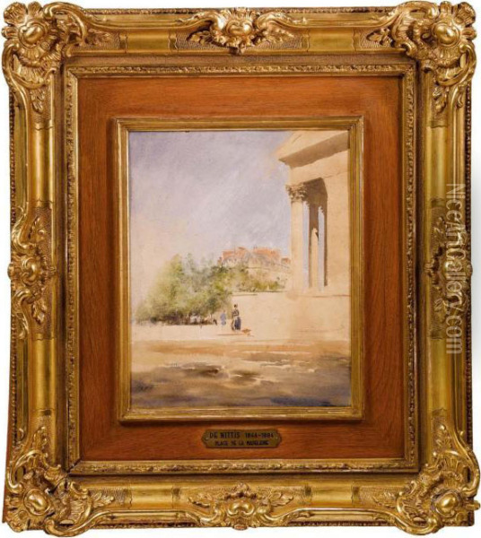 Place De La Madeleine Oil Painting - Giuseppe de Nittis