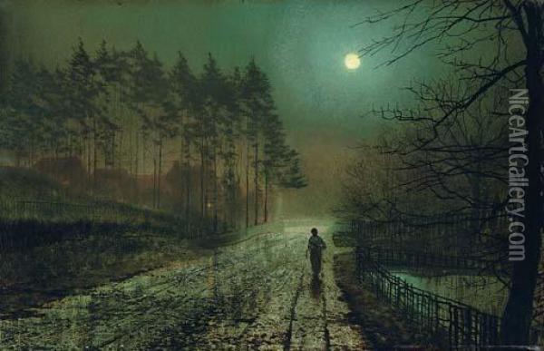 Eveleigh, Forge Valley Oil Painting - John Atkinson Grimshaw
