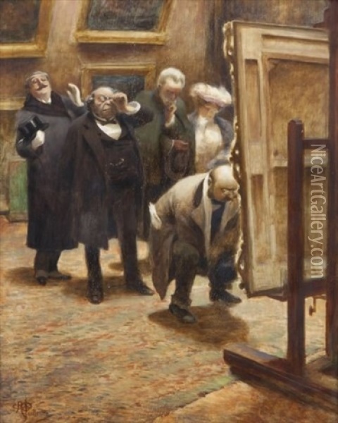 Le Chef D'oeuvre Oil Painting - Albert Guillaume