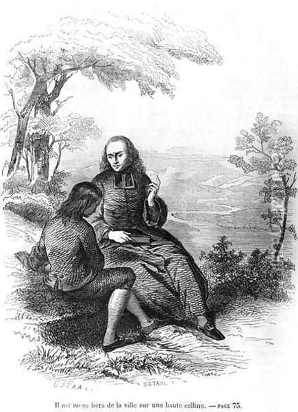 Illustration from LEmile by Jean-Jacques Rousseau (1712-78) engraved by Noel Eugene Sotain b.1816 published in 1851 Oil Painting - Pierre Gustave Eugene (Gustave) Staal