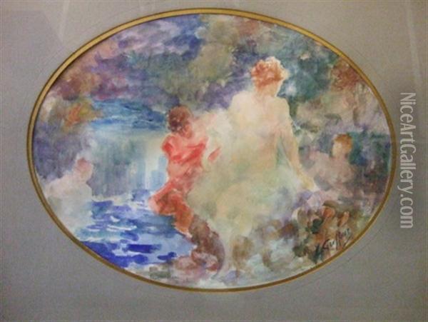 Naiades Dans Des Paysages Oil Painting - Gabriel Griffon